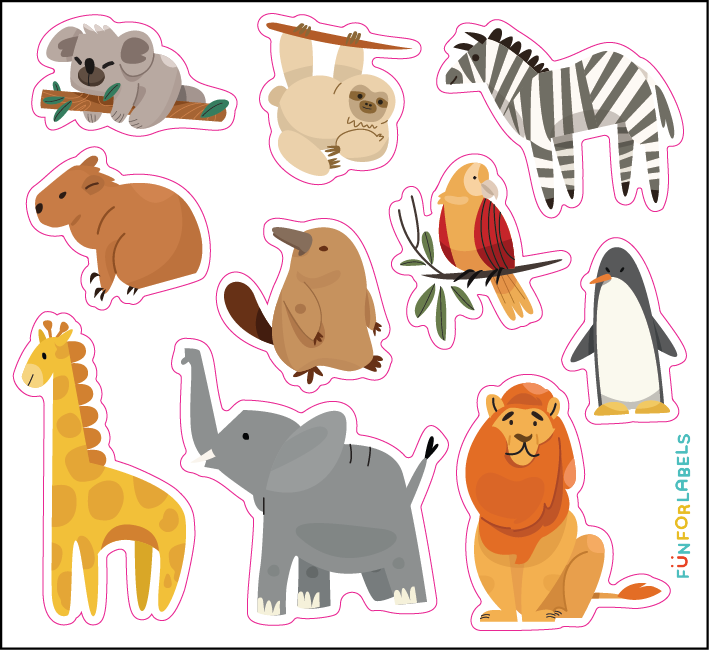Stickers Animales Zoológico